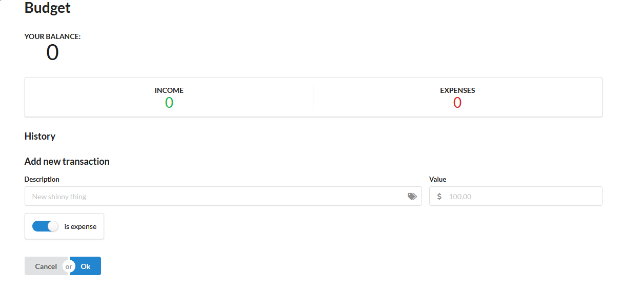 Budget Application Screenshot